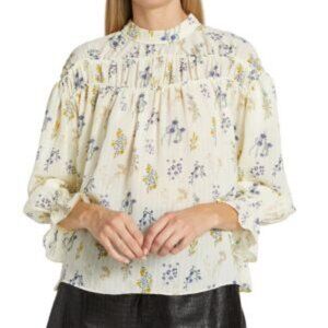 ba&sh Albin Floral Print Blouse - size 4 (small)
